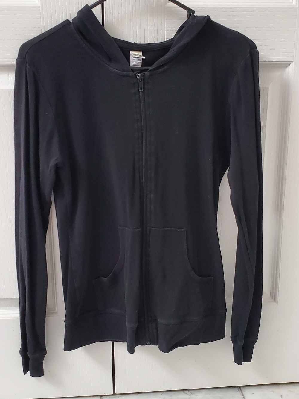 Black Full-Zip Hoodie Jacket With Angel Wings